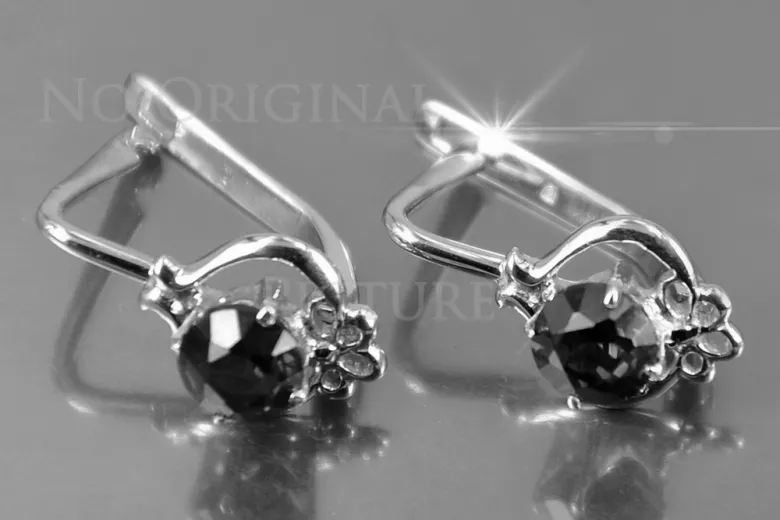 Rusijos sovietų rožė rožė 14k 585 aukso Vintage auskariai vec099 aleksandritas rubinas emeraldas safiras
