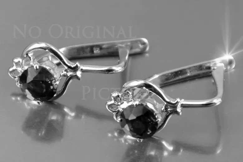Ruso soviético rosa rosa 14k 585 oro Vintage pendientes vec099 alejandrita rubí esmeralda zafiro