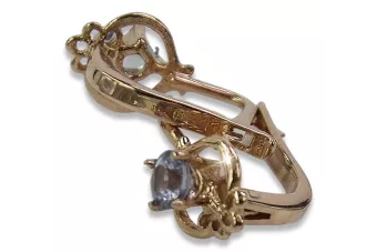 Ruská sovietska ruža ružová 14k 585 Gold Vintage náušnice Vec099 Alexandrite Rubin Emaragd Sapphire