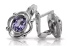 Vintage 925 Silver alexandrite earrings vec033s Russian Soviet style