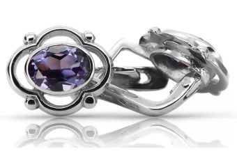 Vintage 925 Silver alexandrite earrings vec033s Russian Soviet style