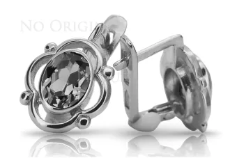 Vintage 925 Silver earrings setting vec033s Russian Soviet style