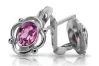 Vintage 925 Silver amethyst earrings vec033s Russian Soviet style
