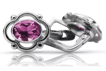 Vintage 925 Silver amethyst earrings vec033s Russian Soviet style