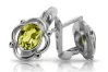 Vintage 925 Silver peridot earrings vec033s Russian Soviet style