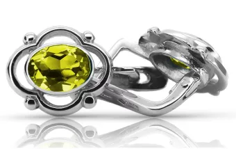 Vintage 925 Silver peridot earrings vec033s Russian Soviet style