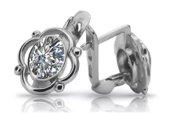 Vintage 925 Silver zircon earrings vec033s Russian Soviet style