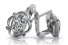 Vintage 925 Silver zircon earrings vec033s Russian Soviet style