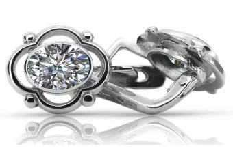 Vintage 925 Silver zircon earrings vec033s Russian Soviet style