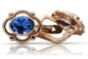 Vintage silver rose gold plated 925 sapphire earrings vec033rp Russian Soviet style