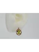 Boucles d'oreilles vintage en or rose 925 peridot vec033rp Russe style soviétique