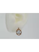 Boucles d'oreilles vintage en or rose 925 zircon vec033rp Russe style soviétique