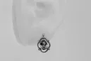 Vintage rose pink 14k 585 gold earrings setting vec033Russian Soviet style