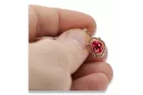Vintage rose pink 14k 585 gold ruby Ohrringe vec033 Russische Sowjet Stil