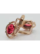 Ineluri cu rubin de aur vintage roz 14k 585 vec033 stil sovietic rus