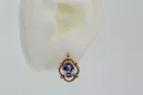 14k rosa oro Alexandrite Pendientes vec033r-ax ruso soviético Estilo vintage