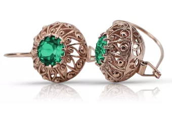 copy of Русская советская розовая роза 14k 585 золото серьги vec002 александрит рубин изумруд сапфир ...