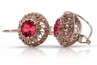 copy of Russische Sowjetische Rose Pink 14k 585 Gold Ohrringe vec002 Alexandrit Rubin Smaragd Saphir ...