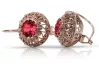 Vintage rose pink 14k 585 gold ruby earrings vec002 Russian Soviet style
