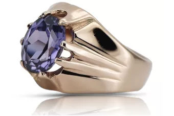 Ring of Pink Red Gold 14k 585 s Alexandrite Ruská Vintage VRC016