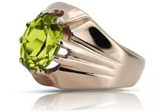 Ring of Pink Red Gold 14k 585 s peridotem ruský vinobraní VRC016