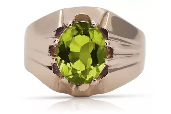 Ring of Pink Red Gold 14k 585 s Peridot Russian Rusky VRC016