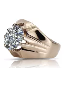 Ring z ružového červeného zlata 14k 585 s ruským vintage VRC016 Zirkón