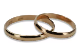 Руско съветско розово злато 14k 585 Винтидж лента за сватбен пръстен vwr001