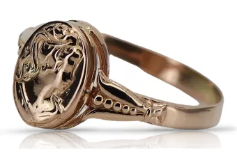 Rose rosa 14k 585 gold Camea ring vrn001 Russische Sowjet Vintage Style Schmuck