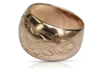 Rosérosa 14k 585 Gold Vintage Ring vrn007 Russischer sowjetischer Vintage-Stil