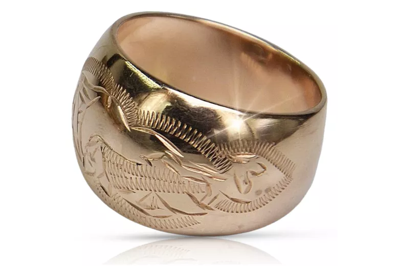 Russische Sowjetrosa rosa 14k 585 gold Vintage ring vrn007
