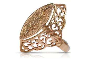Ruso soviético rosa rosa 14k 585 oro anillo Vintage vrn016