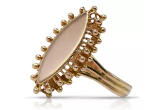 Rosyjski pierścionek z różowego czerwonego złota 14k 585 Vintage vrn042