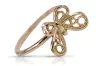 Vintage rose pink 14k 585 gold Vintage ring vrn088