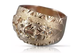 Rosyjski pierścionek z różowego czerwonego złota 14k 585 Vintage vrn107
