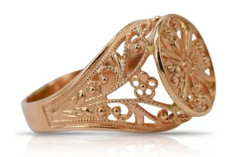 Sovietinis 14k 585 aukso Rusijos rožinio aukso žiedas vrn133