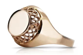 Русский Советский Розовый Розовый 14k 585 золото Винтажное кольцо vrn141