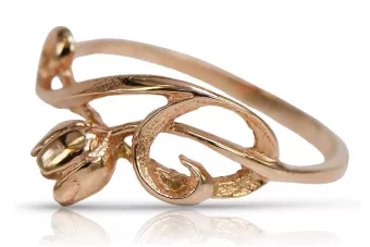 Russischer sowjetischer rosafarbener 14k 585 Gold Vintage Ring vrn145