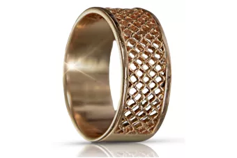 Russe soviétique rose rose 14k 585 or Bague vintage vrn206