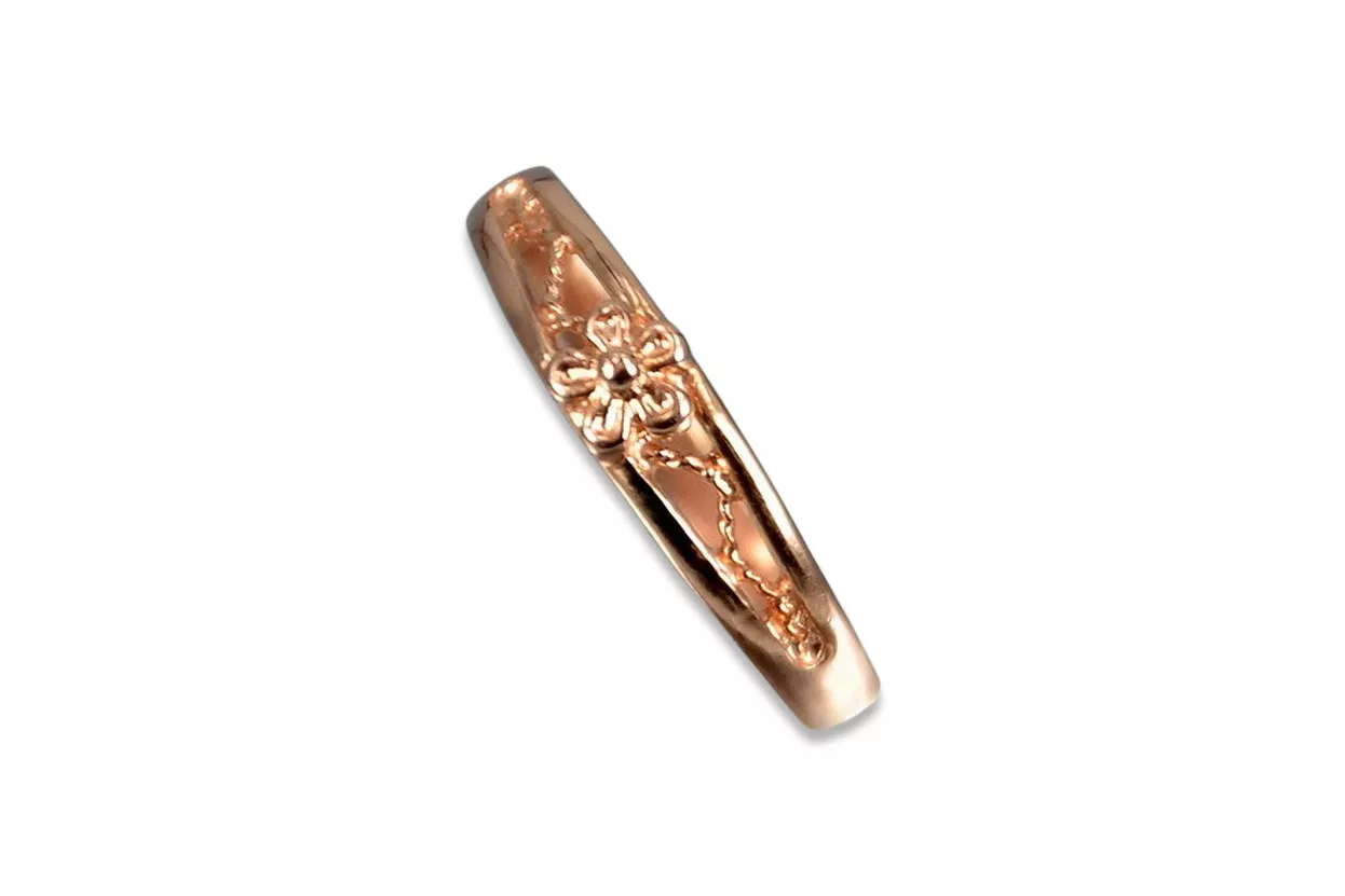 Radziecki 14k 585 złoty Rosyjski pierścionek z różowego złota vrn187