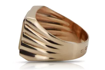 Rosa rosa de 14k de oro 585 anillo de señal de hombre vsn034 ruso soviético estilo de joyería vintage