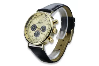 Χρυσό κομψό ρολόι σε ανδρική ζώνη 14k 585 Geneve mw012y-gb