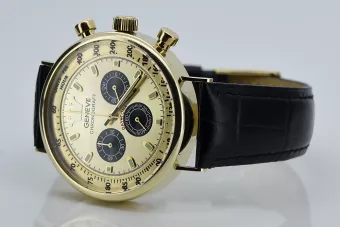 Χρυσό κομψό ρολόι σε ανδρική ζώνη 14k 585 Geneve mw012y-gb
