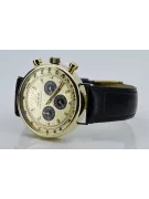 Złoty elegancki zegarek na pasku męski 14k 585 Geneve mw012y-gb