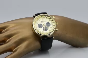 Χρυσό κομψό ρολόι σε ανδρική ζώνη 14k 585 Geneve mw012y-gb