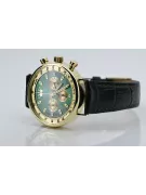 Złoty elegancki zegarek na pasku męski 14k 585 Geneve mw012y-gr