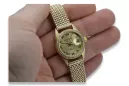 Ceas de damă de aur 14K, Geneva Quartz lw078ydg&lbw003y