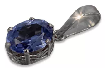 Vintage strieborný prívesok 925 s Alexandryt Rubin Sapphire Emerald Aquamarine Zirkón VPC015s