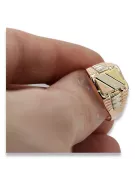 Inel cu sigiliu pentru bărbați din aur de 14k roz roz rusesc 585 csn007r