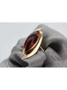 Radziecki 14k 585 złoty Rosyjski pierścionek z różowego złota z bursztynem  vrab008